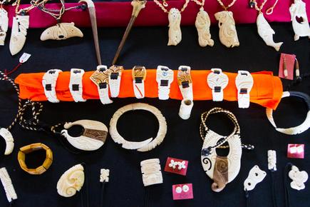Hand-carved jewelry from Tahuata, French Polynesia, a popular souvenir for Aranui 5 travelers