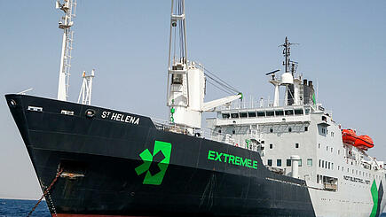 cargo ship st. helena with the extreme-E branding