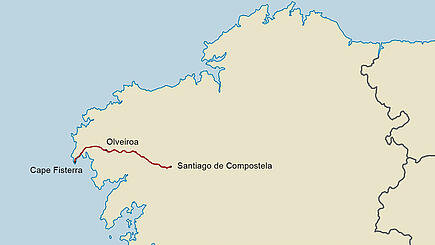 Pilgerwanderung auf dem Camino Frances von Santiago de Compostela nach Fisterra