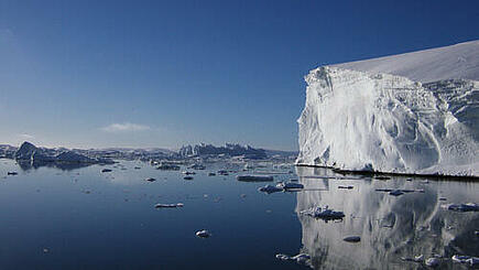 Iceberg in the Antarctic Sea on the sailing route of the SY Santa Maria Australis