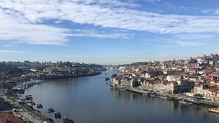 View of Porto on the Camino portugues coastal route