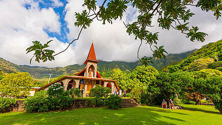 Kirche auf Tahuata auf Aranui 5 Postschiffreise zu den Marquesas