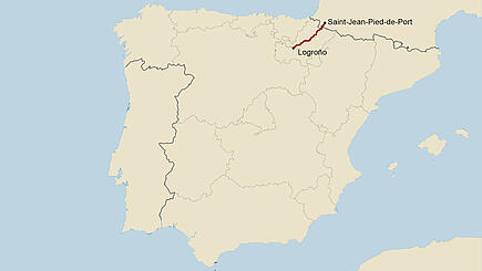 Route Camino frances Jean-Pied-de-Port to Logroño