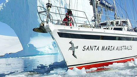 Sailing ship Santa Maria Australis on Antarctic cruise