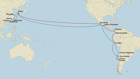 Freighter travel to Hong Kong, San Antonio or Callao