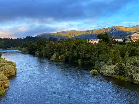 Landscape with river on the Camino Invierno